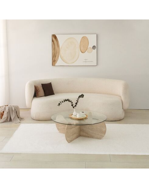 Himalaya-Travertin-Couchtisch - D.90x30 cm