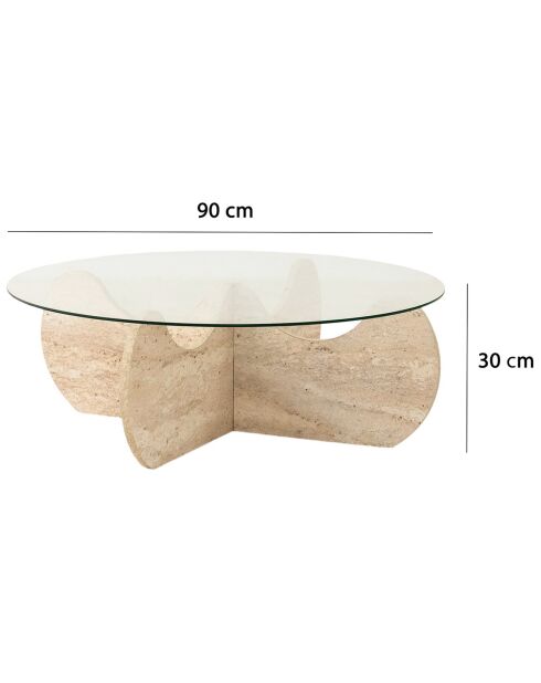 Himalaya-Travertin-Couchtisch - D.90x30 cm