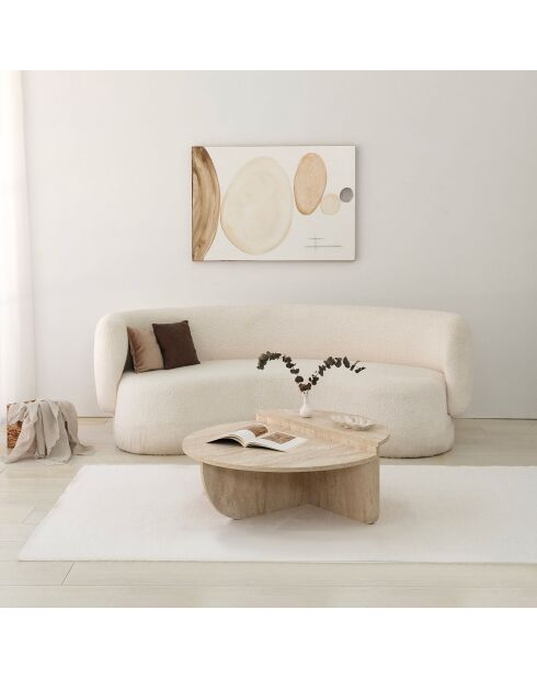 Podium Couchtisch aus Travertin - D.90x35 cm