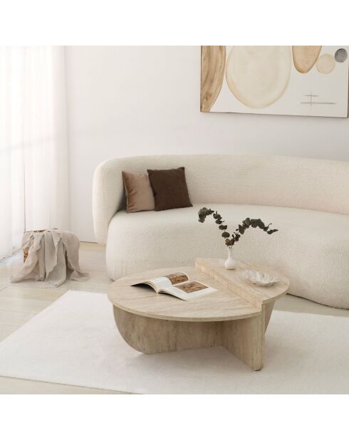 Podium Couchtisch aus Travertin - D.90x35 cm