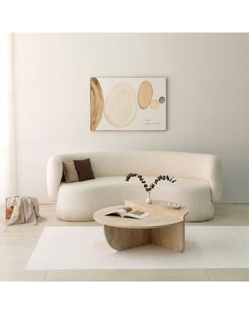 Podium Couchtisch aus Travertin - D.90x35 cm