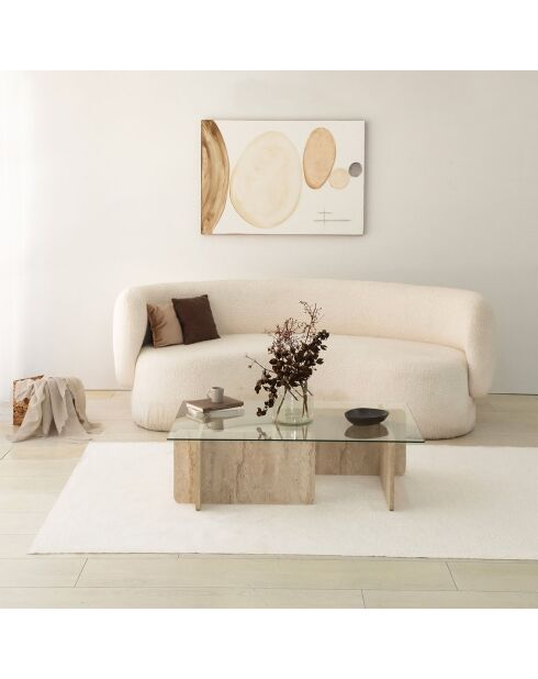 Mesita Escape de travertino - 105x30x65 cm