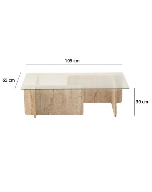 Mesita Escape de travertino - 105x30x65 cm