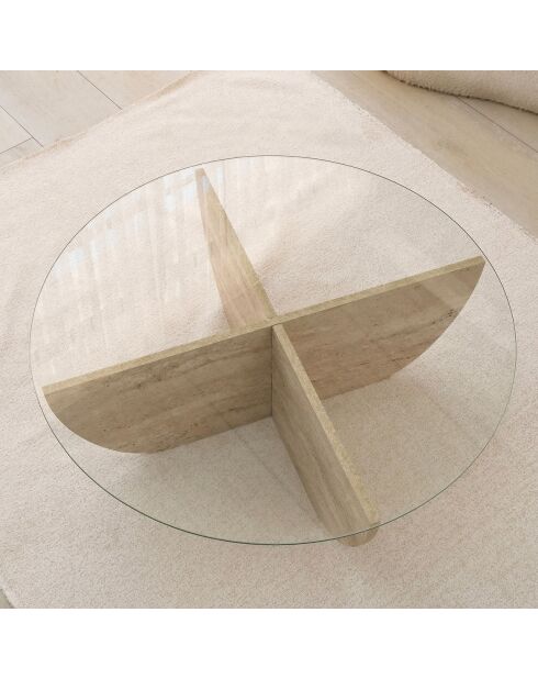 Salontafel Lily travertin - D.90x30 cm