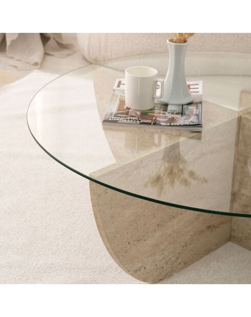 Salontafel Lily travertin - D.90x30 cm