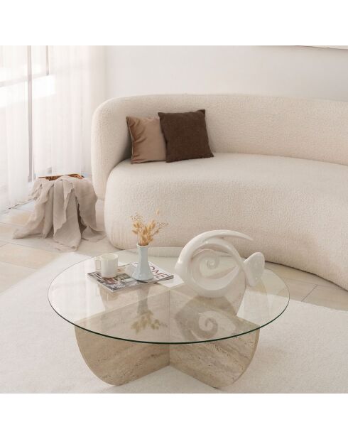 Salontafel Lily travertin - D.90x30 cm