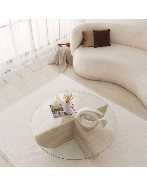 Salontafel Lily travertin - D.90x30 cm