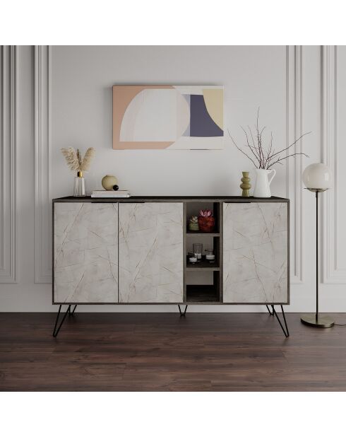 Buffet Clara marron foncé/lagina - 142x83x35.6 cm