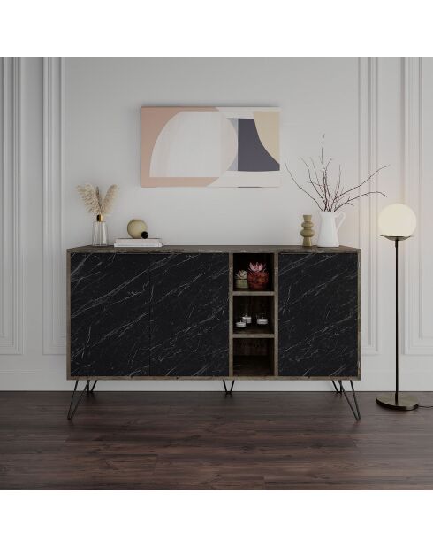 Buffet Clara marron foncé/bendir - 142x83x35.6 cm