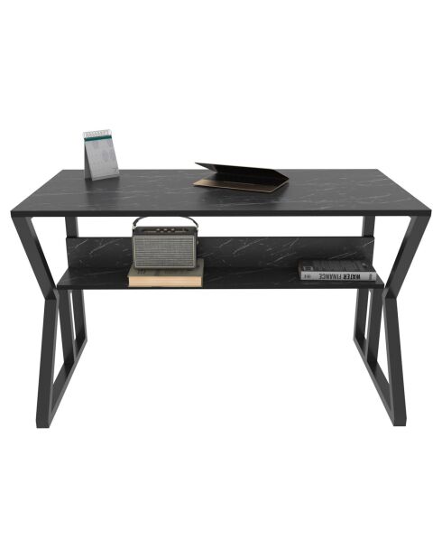 Bureau Wake marbre/noir - 120x72.8x60 cm