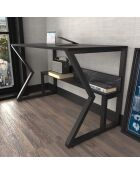 Bureau Wake marbre/noir - 120x72.8x60 cm