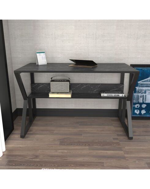 Bureau Wake marbre/noir - 120x72.8x60 cm