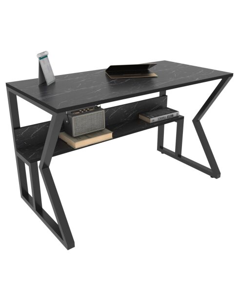 Bureau Wake marbre/noir - 120x72.8x60 cm