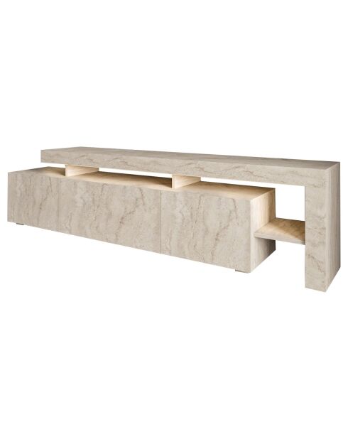 Meuble TV Beliz travertin - 192x53x37 cm