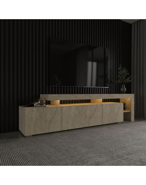 Meuble TV Beliz travertin - 192x53x37 cm