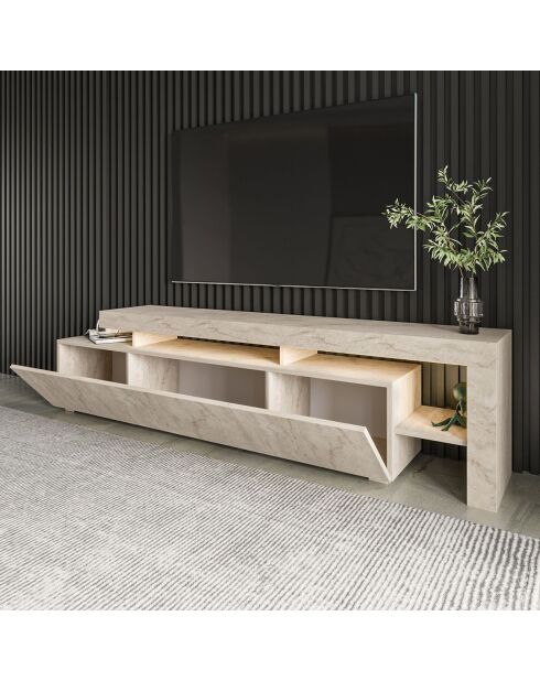 Meuble TV Beliz travertin - 192x53x37 cm