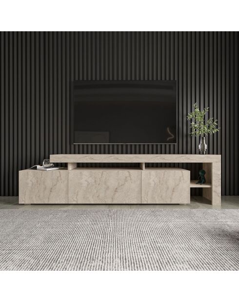 Meuble TV Beliz travertin - 192x53x37 cm