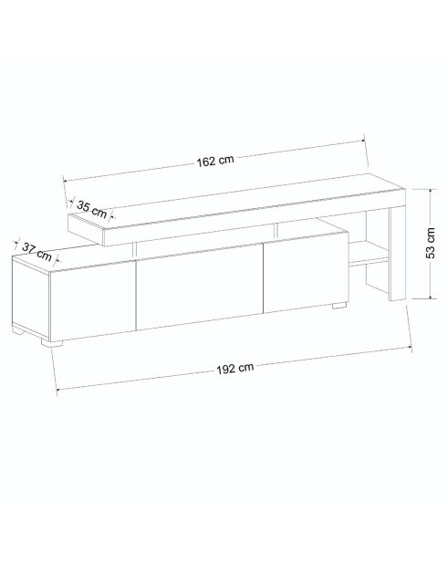 Meuble TV Beliz travertin - 192x53x37 cm