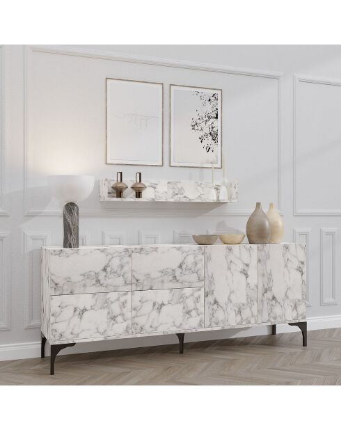 Buffet Stella marbre de carrare - 180x55x40 cm