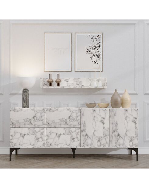 Buffet Stella marbre de carrare - 180x55x40 cm