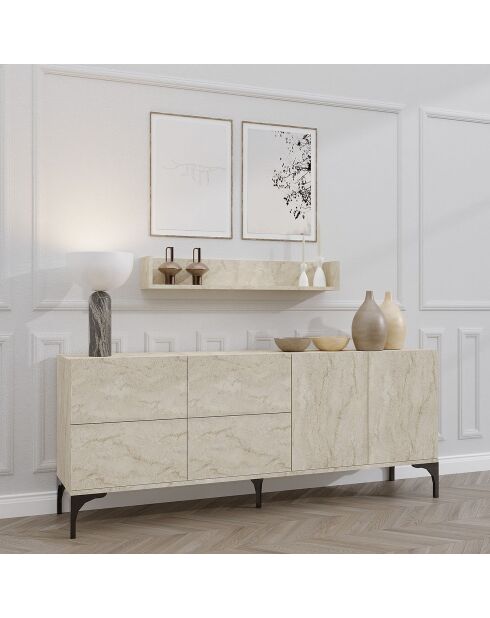 Buffet Stella travertin - 180x55x40 cm
