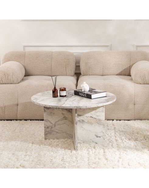 Table basse Harmoni marbre freesia - 80x45x80 cm