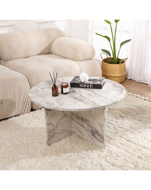 Table basse Harmoni marbre freesia - 80x45x80 cm