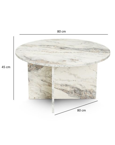 Table basse Harmoni marbre freesia - 80x45x80 cm