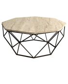 Table basse Diamond travertin - 90x38x90 cm