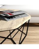 Table basse Diamond travertin - 90x38x90 cm