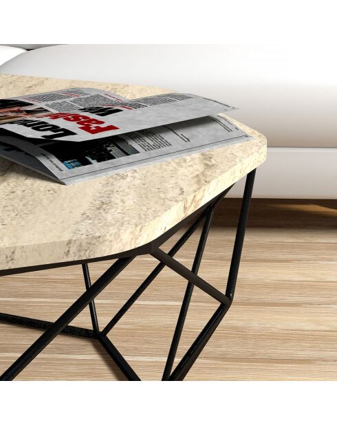 Table basse Diamond travertin - 90x38x90 cm