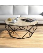 Table basse Diamond travertin - 90x38x90 cm