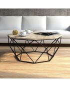 Table basse Diamond travertin - 90x38x90 cm