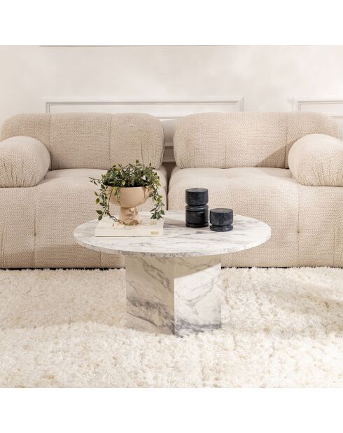 Table basse Nova marbre freesia - 80x40x80 cm