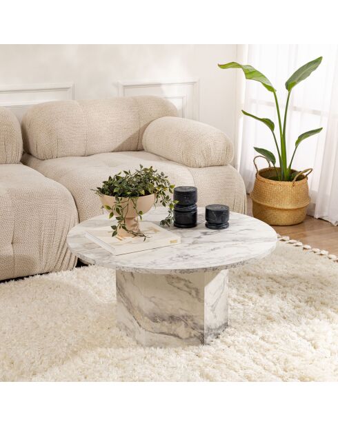 Table basse Nova marbre freesia - 80x40x80 cm