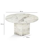 Table basse Nova marbre freesia - 80x40x80 cm