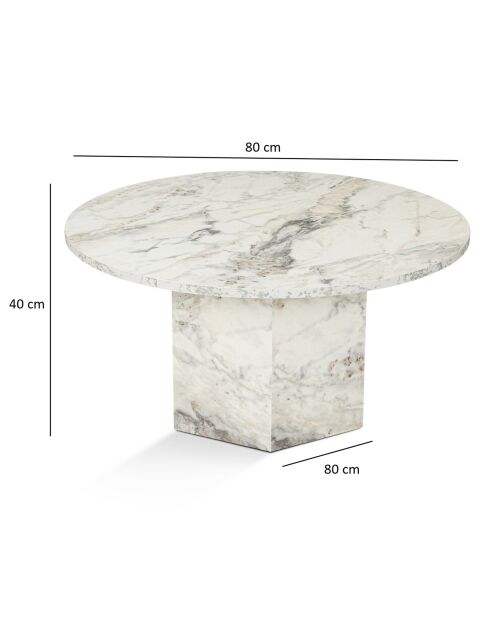 Table basse Nova marbre freesia - 80x40x80 cm