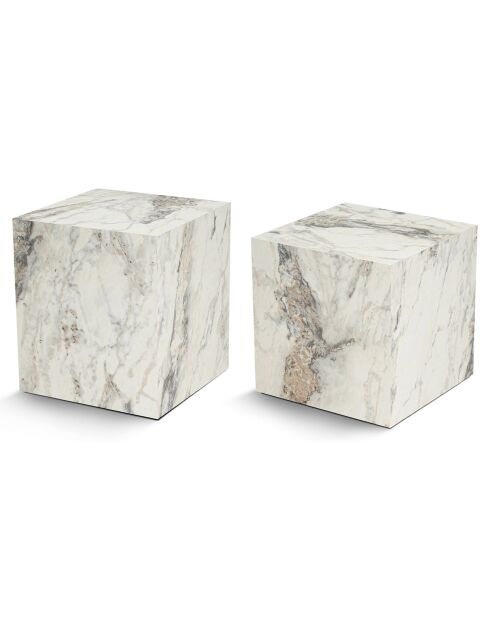 2 Tables basses Küp Set marbre freesia