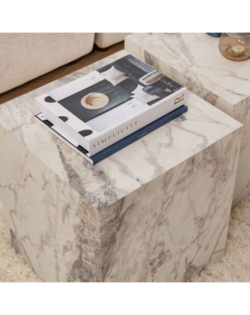 2 Tables basses Küp Set marbre freesia
