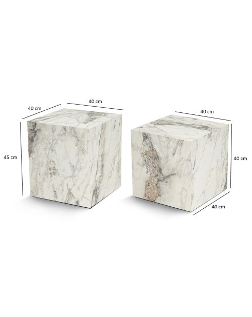 2 Tables basses Küp Set marbre freesia