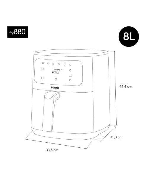 Friteuse sans huile 8L noire