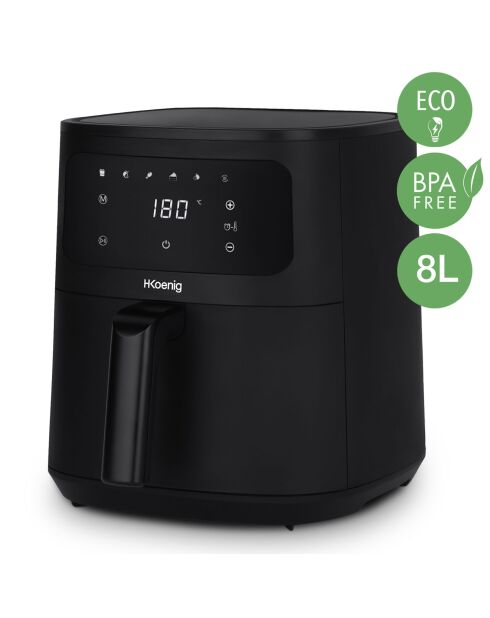 8-Liter-Fritteuse, schwarz, ölfrei