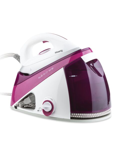 Stoomgenerator van 1,1 liter met keramische zool V26 wit/mauve - 5,4 bar