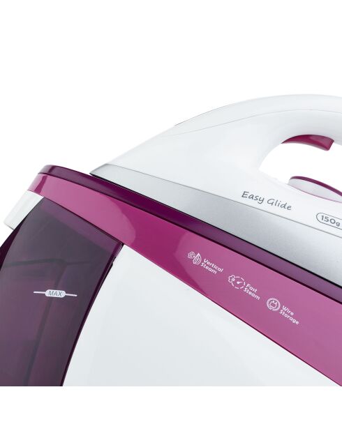 Stoomgenerator van 1,1 liter met keramische zool V26 wit/mauve - 5,4 bar