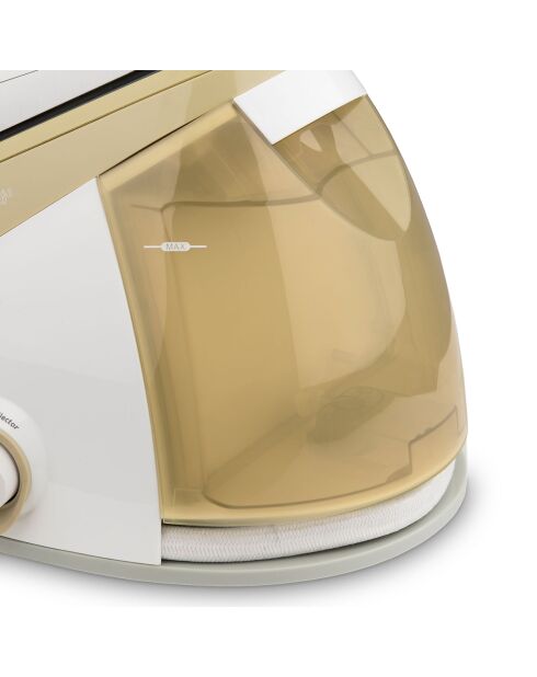 Stoomstation van 1,1 liter met keramische zool V28 wit/goud - 6 staven