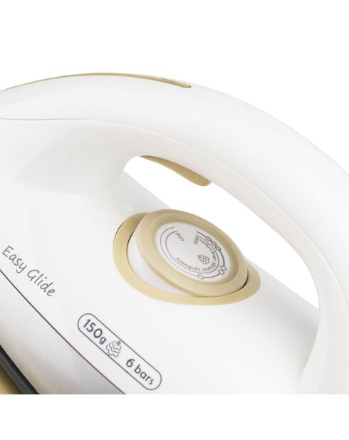 Stoomstation van 1,1 liter met keramische zool V28 wit/goud - 6 staven