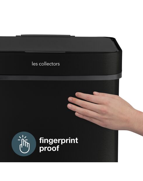 Cubo de clasificación de acero inoxidable negro - 69L