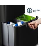 Schwarzer Edelstahl-Sortierbehälter — 69 l