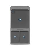 Schwarzer Edelstahl-Sortierbehälter — 69 l