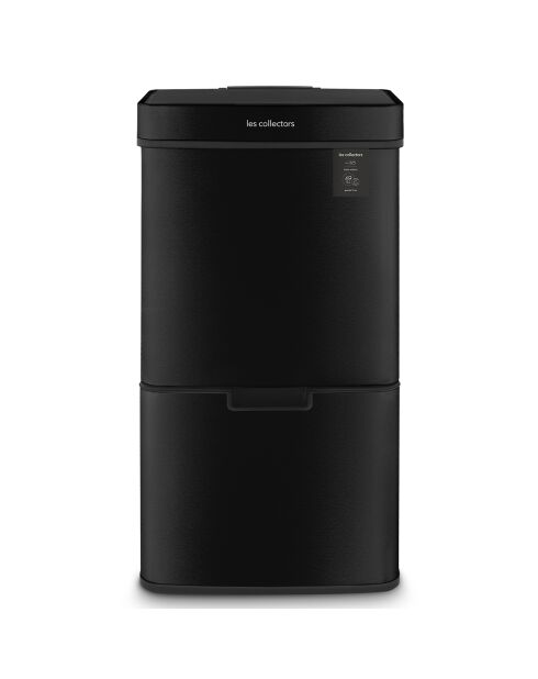 Cubo de clasificación de acero inoxidable negro - 69L